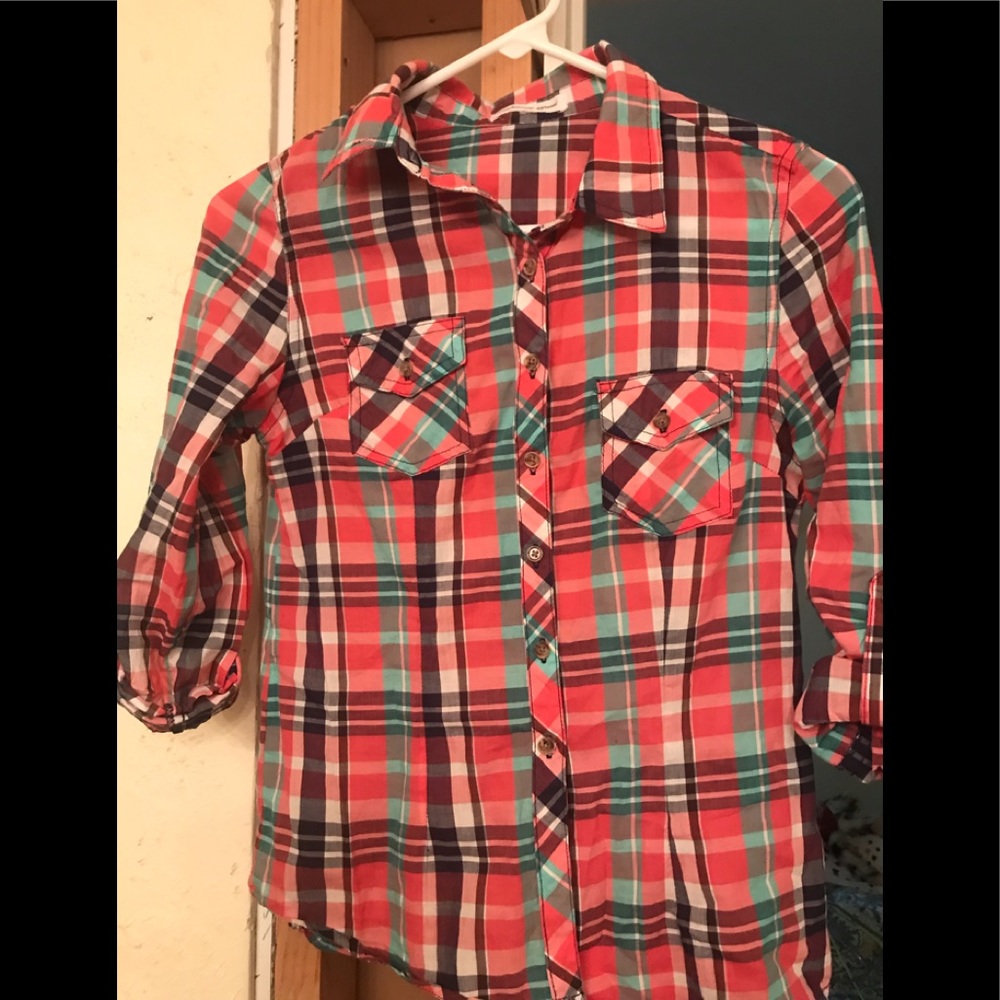 Button up plaid shirt
